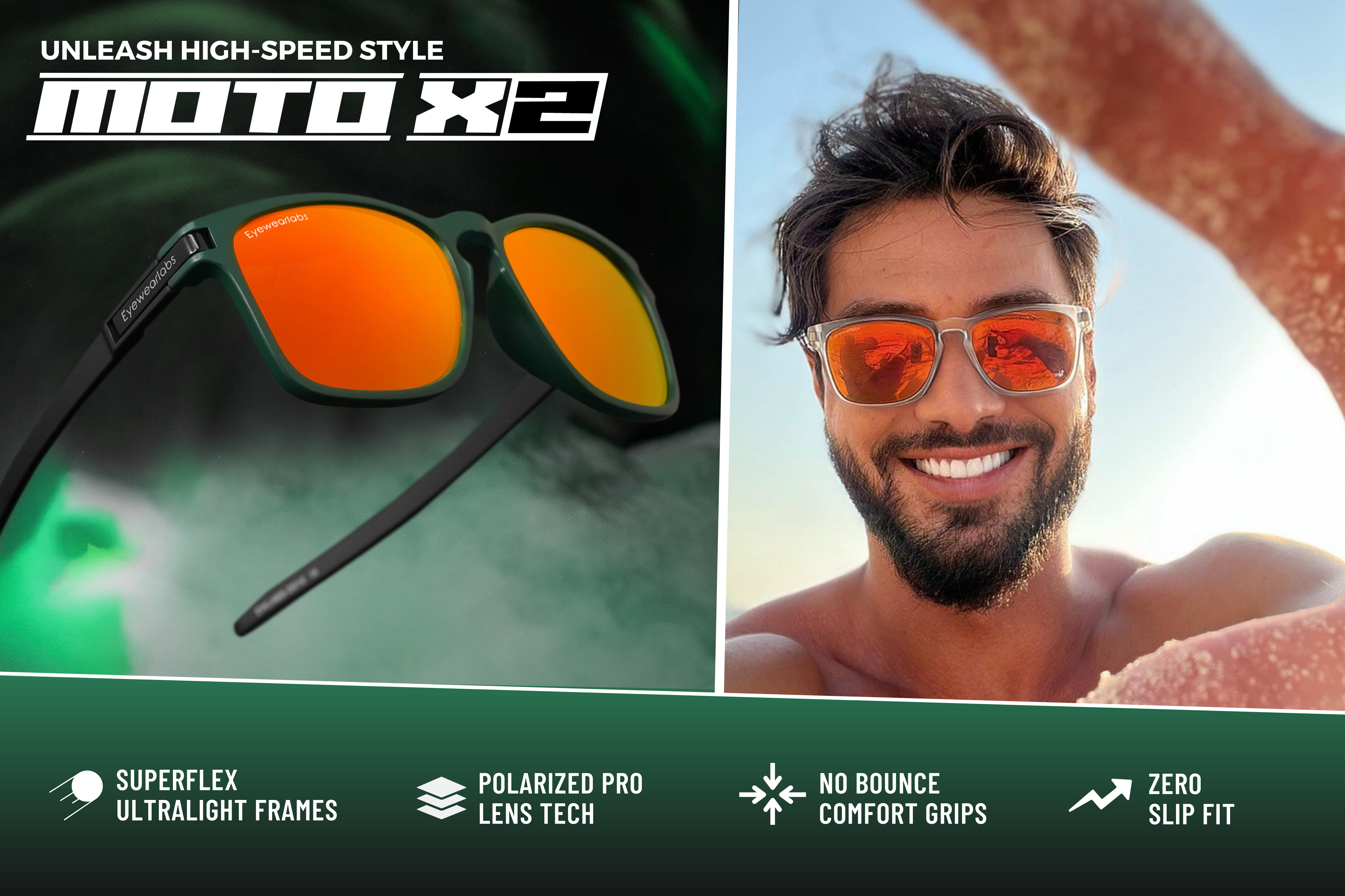 Moto X2 - Biker Shades & Polarized Motorcycle Goggles