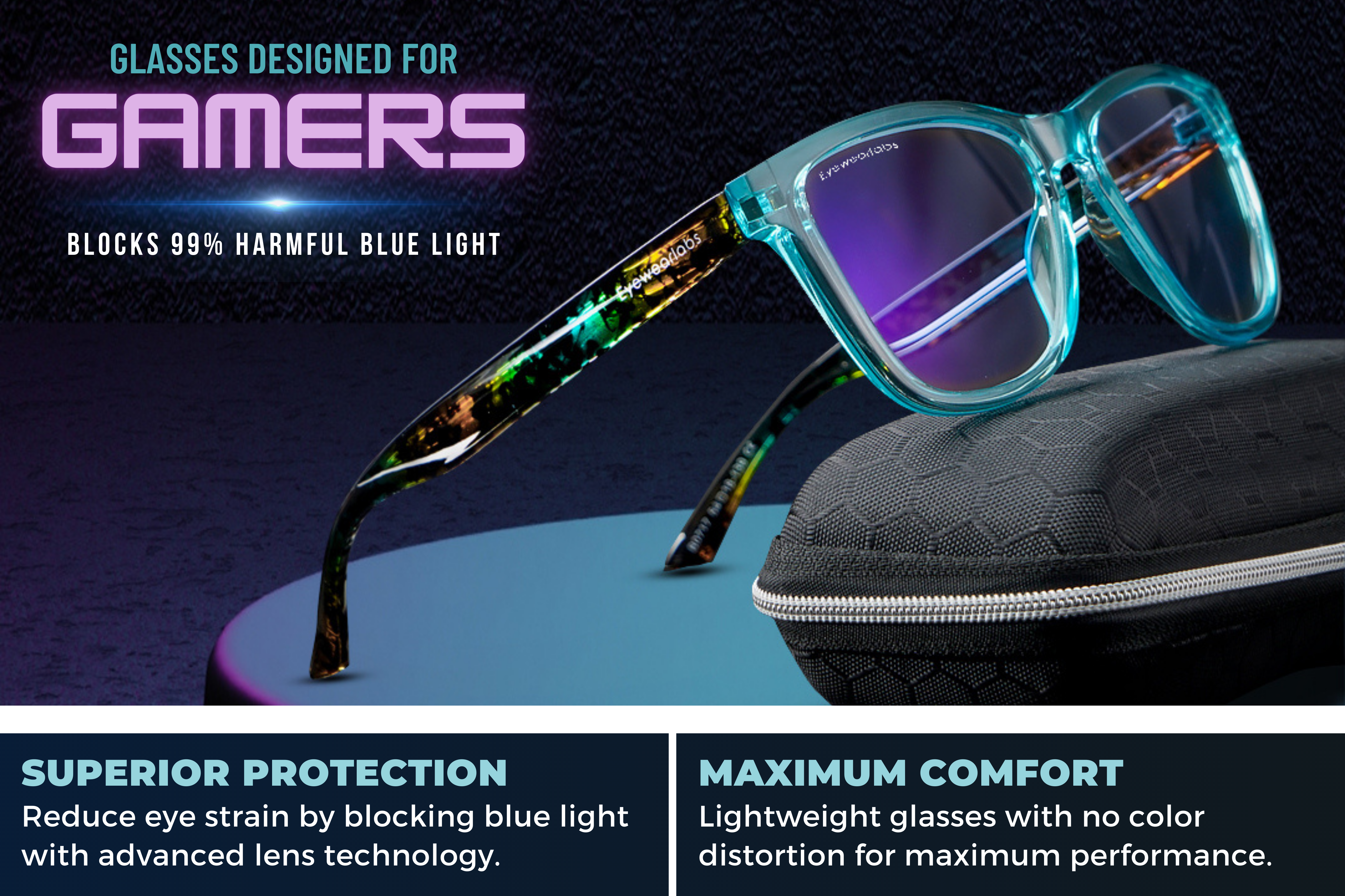 Blue glasses deals lenses for computer