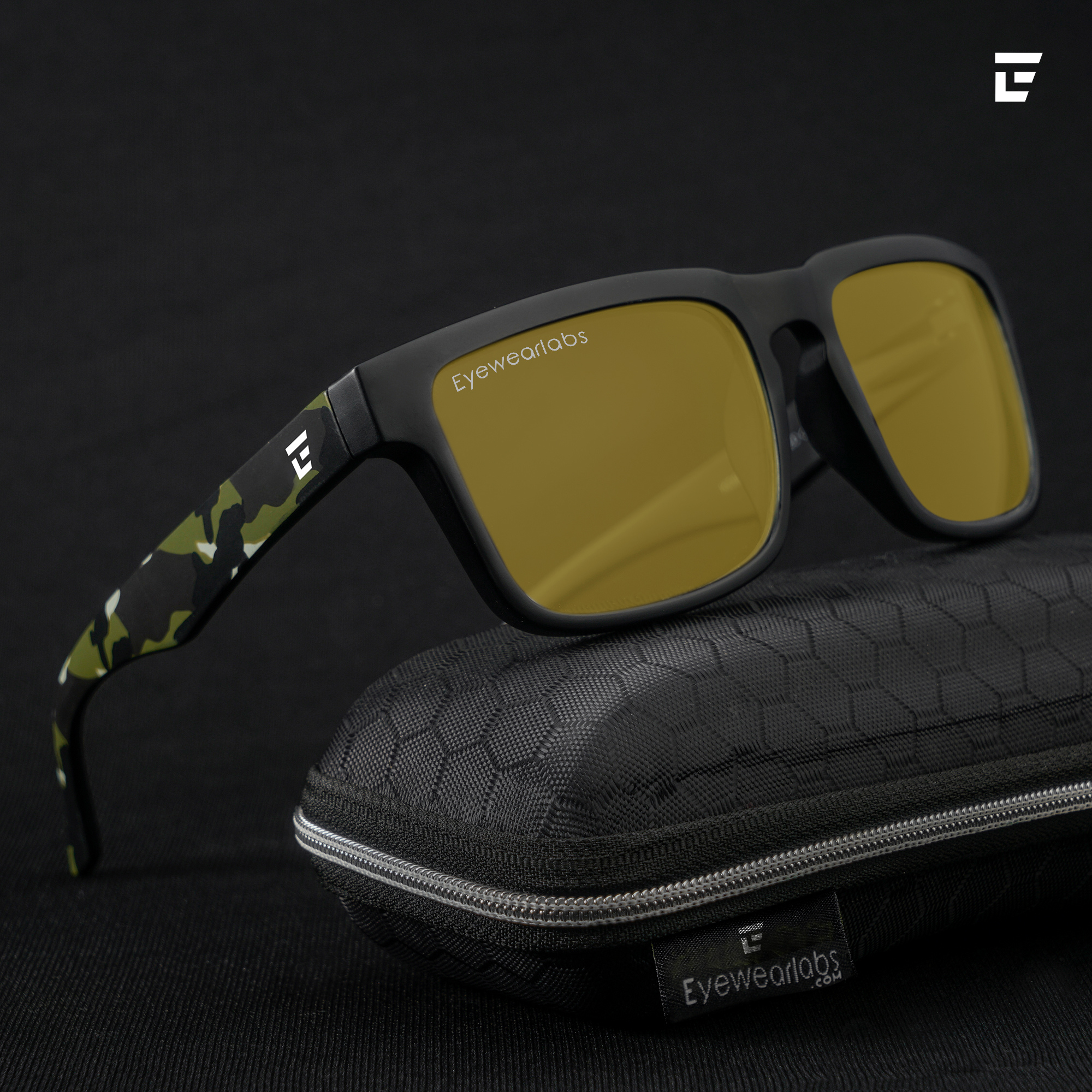 Camouflage Yellow Night Vision Prescription Lens Tactical Sporty Eyewear