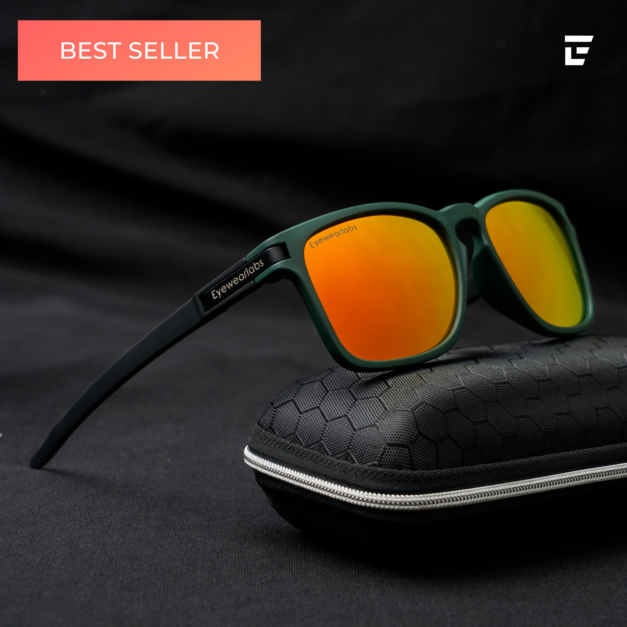 Eyewearlabs Polarized Crystal Orange Square Men Sunglasses | eBay