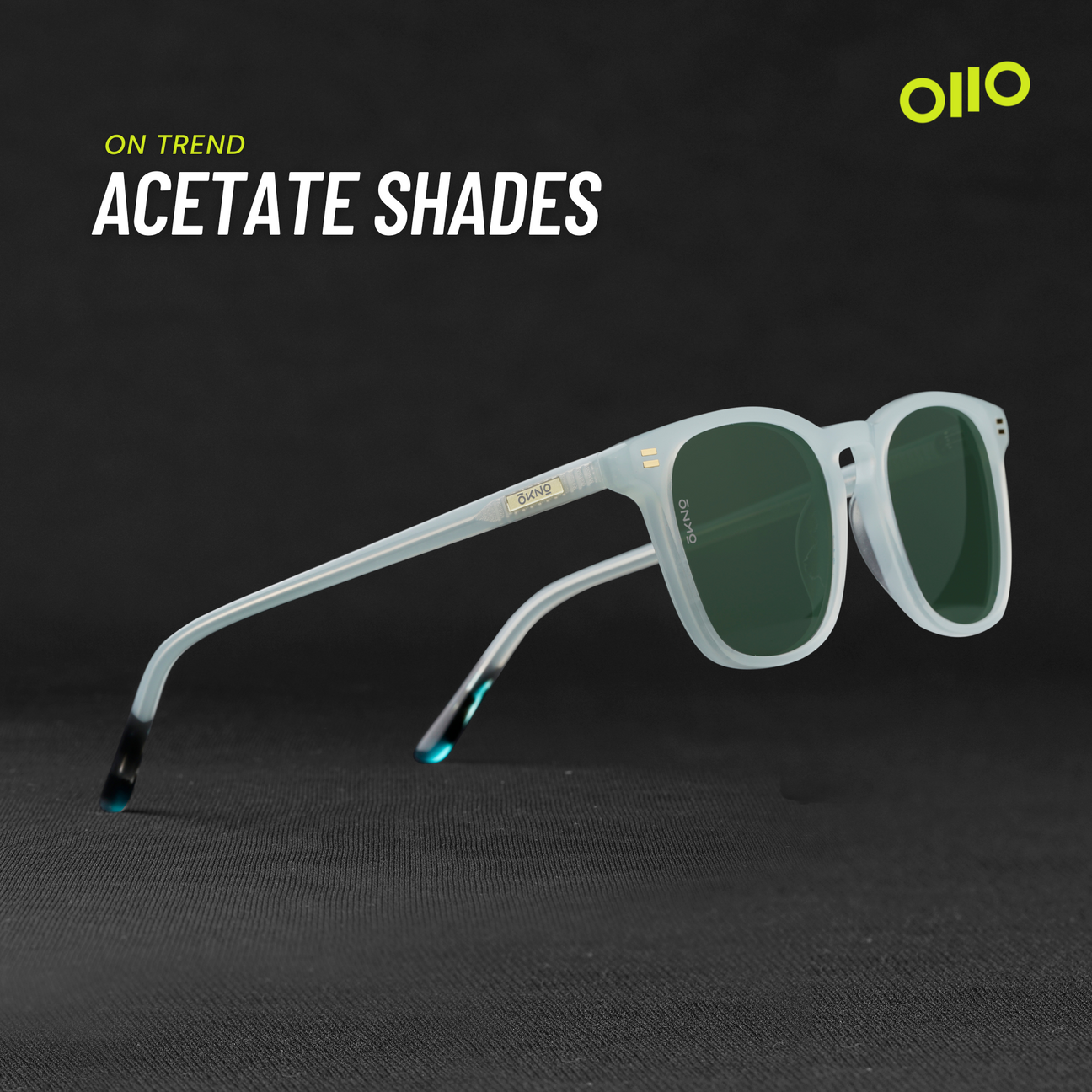 Buy OKNO By Eyewearlabs Carter Emerald Green Italian Acetate Sunglasses Online