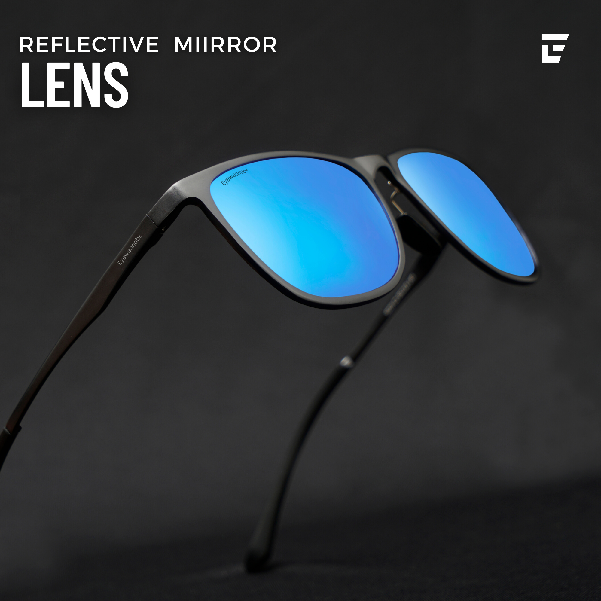 Buy Designer Blaze Blue Gun Grey Sunglasses for Men