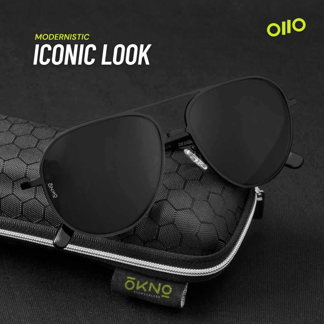 Get Nico Noir Metallic Sunglasses Online OKNO By Eyewearlabs India