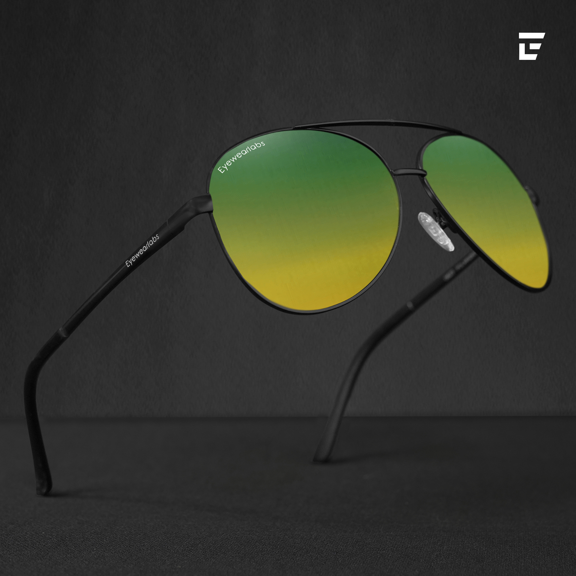 Green and yellow sunglasses shop