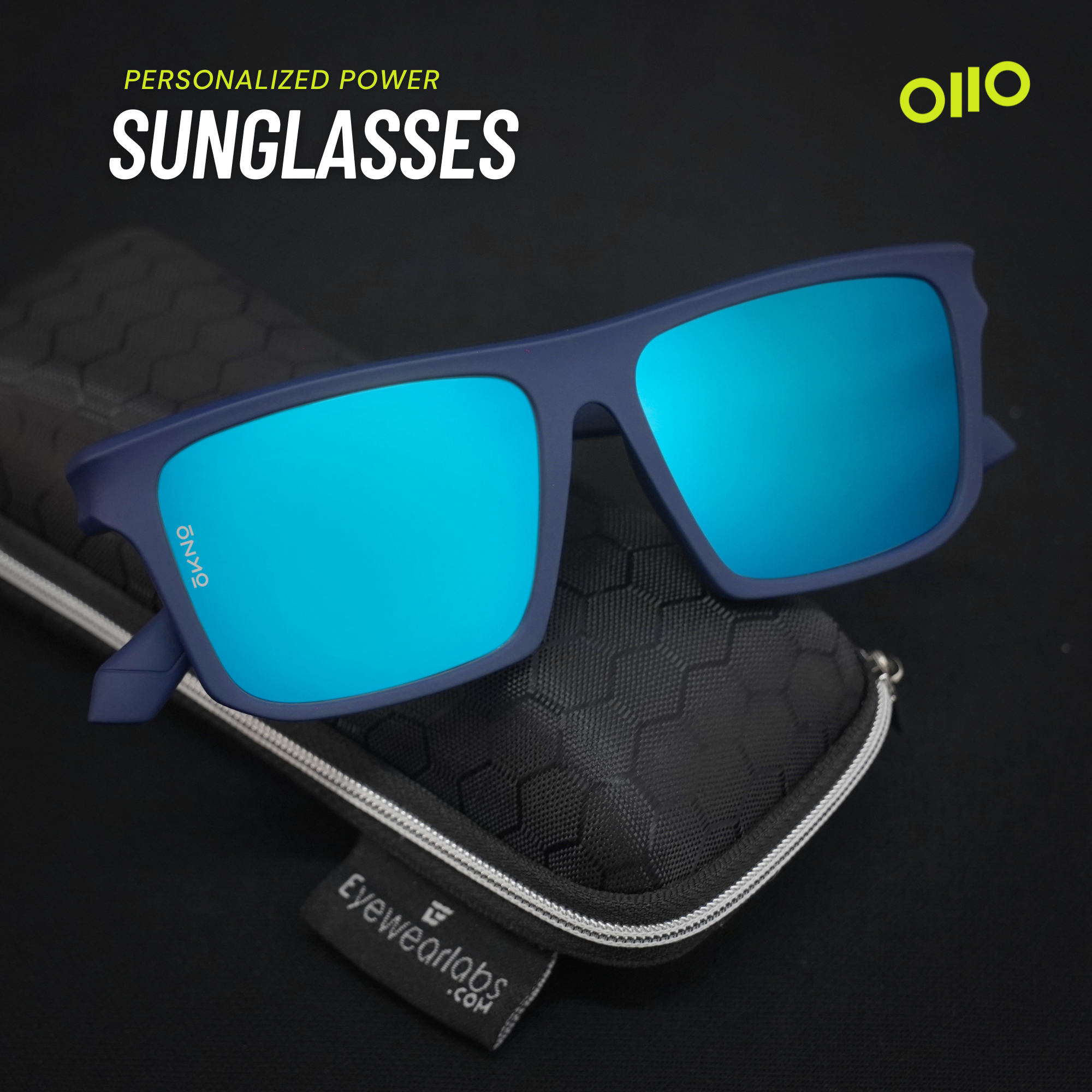 Barton Matte Navy Blue Power Sunglasses