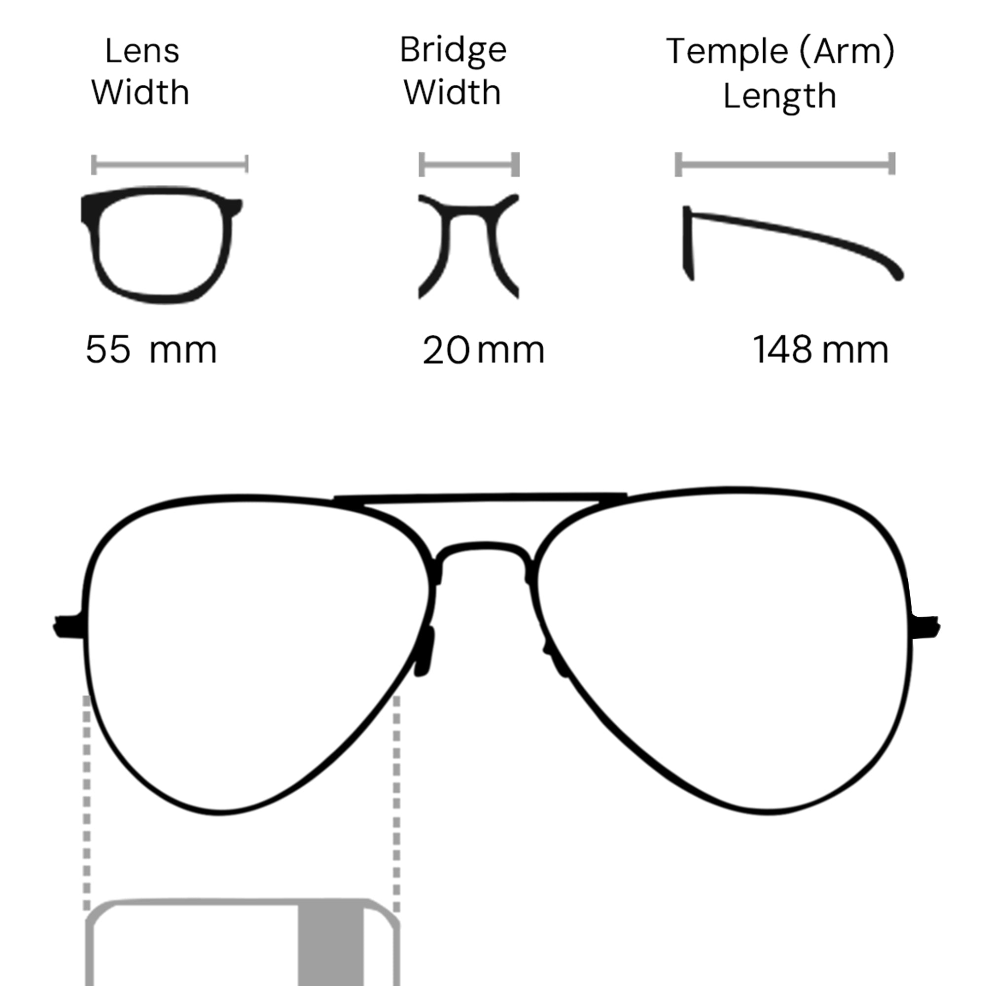 Ray Ban Aviator Frame Sizes Aviator Size Guide Biggest Ray Bans