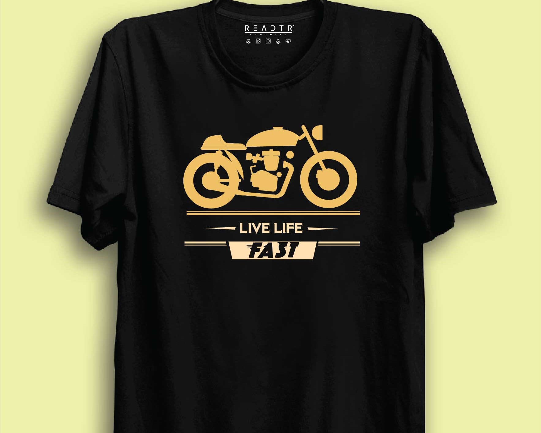 Live Life Fast Reactr Tshirts For Men - Eyewearlabs