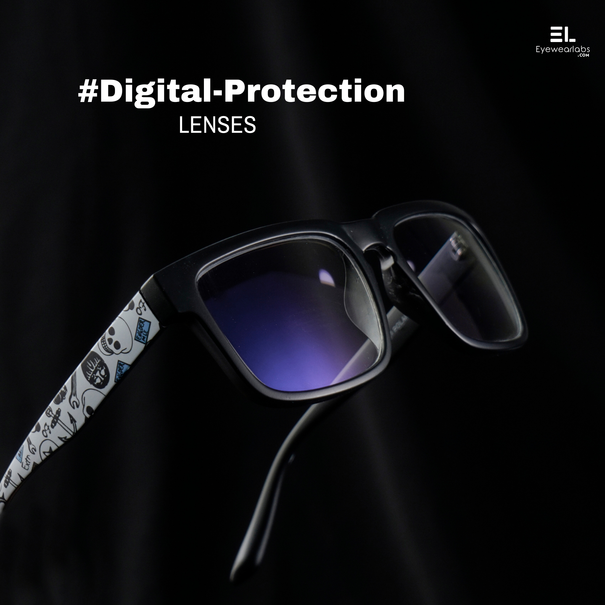 Dark Skull Blue Light Glasses