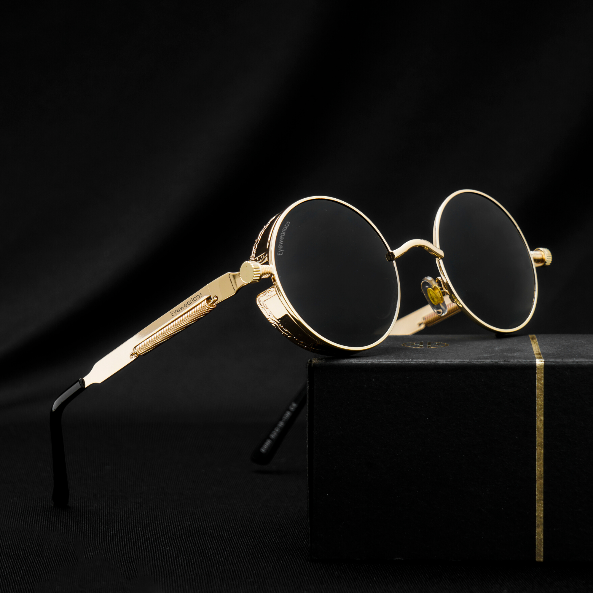 Wilcox Black Gold Eyewearlabs Power Sunglasses - Eyewearlabs