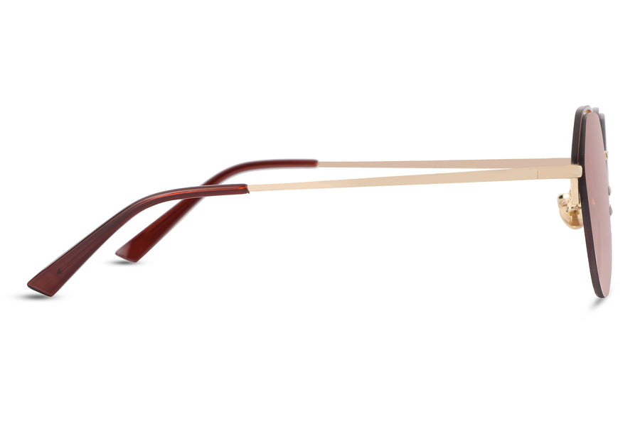 Buy Brown Full Frame Round Large (Size57) REACTR Sunglasses for Men