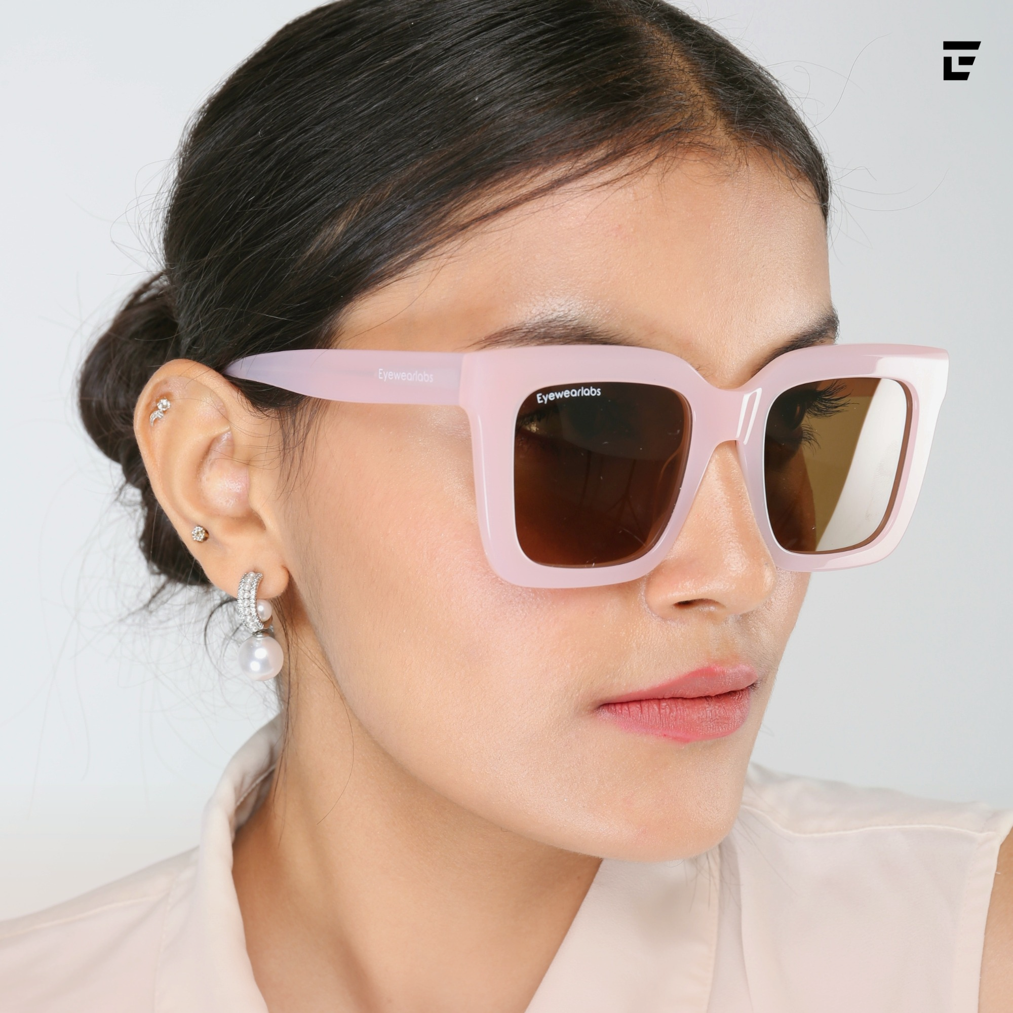 Pink Recycled Acetate Round Cat-Eye Sunglasses - CHARLES & KEITH US